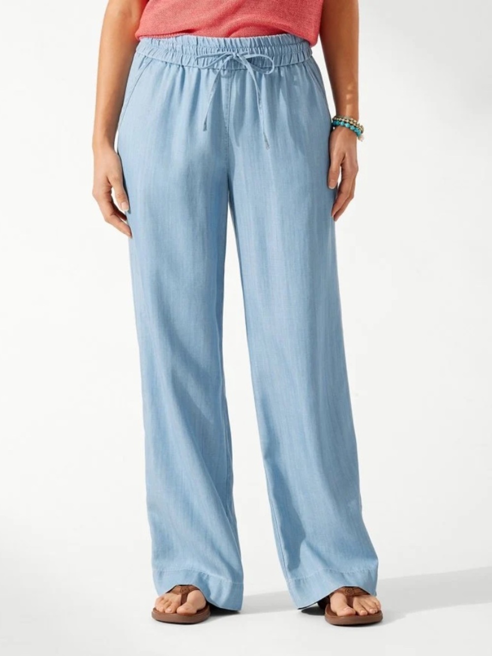 Tommy Bahama Chambray All Day High-Rise Easy Pants